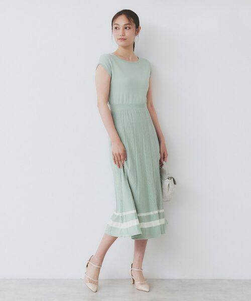 index / インデックス ミニ丈・ひざ丈ワンピース | 柄編みボーダーラインニットワンピース【洗濯機洗い可】 | 詳細17