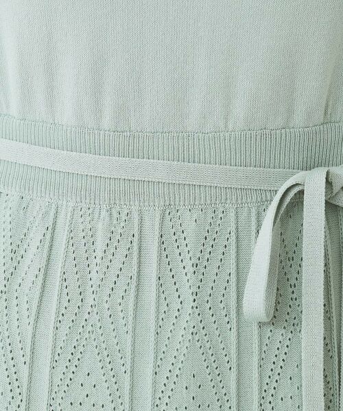 index / インデックス ミニ丈・ひざ丈ワンピース | 柄編みボーダーラインニットワンピース【洗濯機洗い可】 | 詳細18