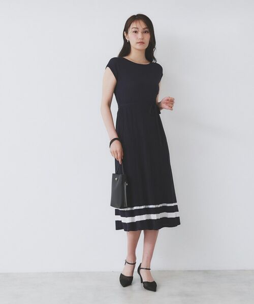 index / インデックス ミニ丈・ひざ丈ワンピース | 柄編みボーダーラインニットワンピース【洗濯機洗い可】 | 詳細2