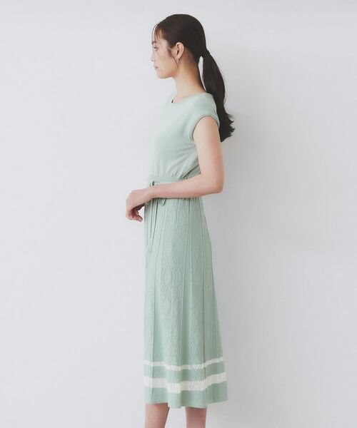 index / インデックス ミニ丈・ひざ丈ワンピース | 柄編みボーダーラインニットワンピース【洗濯機洗い可】 | 詳細20