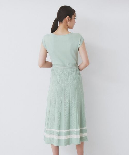 index / インデックス ミニ丈・ひざ丈ワンピース | 柄編みボーダーラインニットワンピース【洗濯機洗い可】 | 詳細21