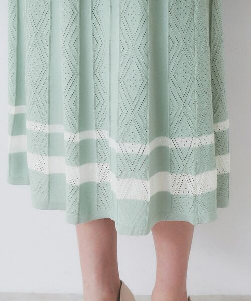 index / インデックス ミニ丈・ひざ丈ワンピース | 柄編みボーダーラインニットワンピース【洗濯機洗い可】 | 詳細25