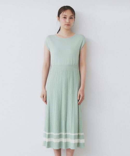index / インデックス ミニ丈・ひざ丈ワンピース | 柄編みボーダーラインニットワンピース【洗濯機洗い可】 | 詳細26
