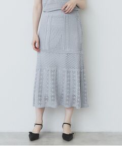 index / インデックス スカート | 透かし編みフレアニットスカート/セットアップ対応【洗濯機洗い可】