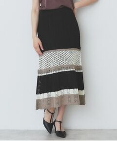 index / インデックス スカート | 透かし編みフレアニットスカート/セットアップ対応【洗濯機洗い可】