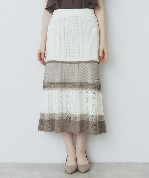 index / インデックス スカート | 透かし編みフレアニットスカート/セットアップ対応【洗濯機洗い可】 | 詳細17