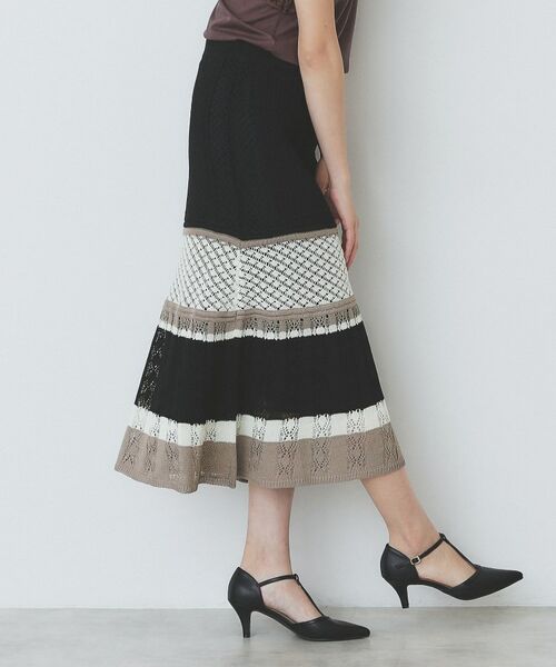 index / インデックス スカート | 透かし編みフレアニットスカート/セットアップ対応【洗濯機洗い可】 | 詳細9