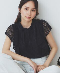 index / インデックス シャツ・ブラウス | ジオメレースフレアスリーブブラウス/セットアップ対応【洗濯機洗い可】