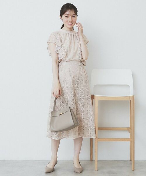 index / インデックス シャツ・ブラウス | ジオメレースフレアスリーブブラウス/セットアップ対応【洗濯機洗い可】 | 詳細1