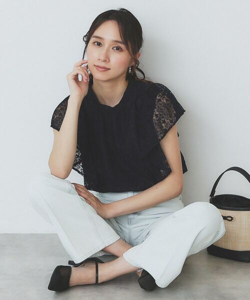 index / インデックス シャツ・ブラウス | ジオメレースフレアスリーブブラウス/セットアップ対応【洗濯機洗い可】 | 詳細7