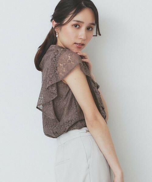 index / インデックス シャツ・ブラウス | ジオメレースフレアスリーブブラウス/セットアップ対応【洗濯機洗い可】 | 詳細9