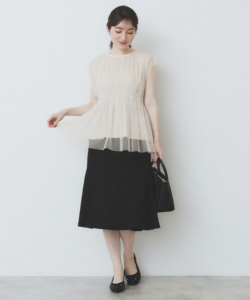 index / インデックス シャツ・ブラウス | チュールレイヤードペプラムブラウス【洗濯機洗い可】 | 詳細10