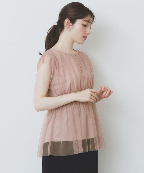 index / インデックス シャツ・ブラウス | チュールレイヤードペプラムブラウス【洗濯機洗い可】 | 詳細13