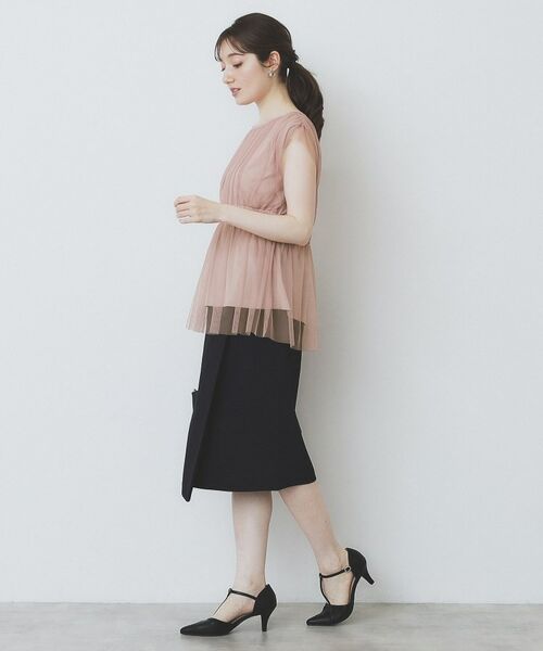 index / インデックス シャツ・ブラウス | チュールレイヤードペプラムブラウス【洗濯機洗い可】 | 詳細15