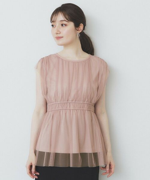 index / インデックス シャツ・ブラウス | チュールレイヤードペプラムブラウス【洗濯機洗い可】 | 詳細17