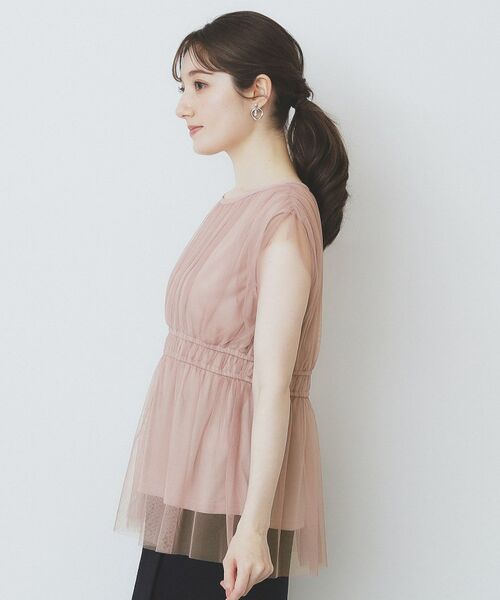 index / インデックス シャツ・ブラウス | チュールレイヤードペプラムブラウス【洗濯機洗い可】 | 詳細18
