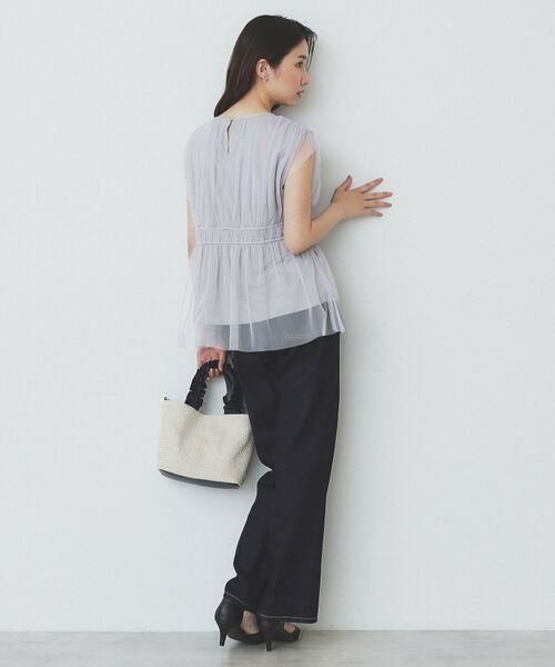 index / インデックス シャツ・ブラウス | チュールレイヤードペプラムブラウス【洗濯機洗い可】 | 詳細3