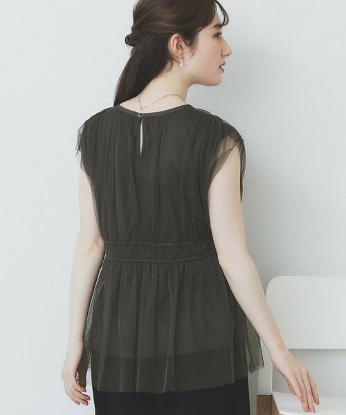 index / インデックス シャツ・ブラウス | チュールレイヤードペプラムブラウス【洗濯機洗い可】 | 詳細5