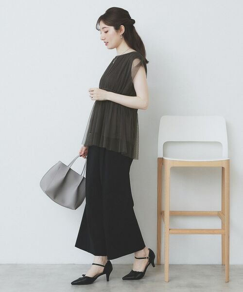 index / インデックス シャツ・ブラウス | チュールレイヤードペプラムブラウス【洗濯機洗い可】 | 詳細6