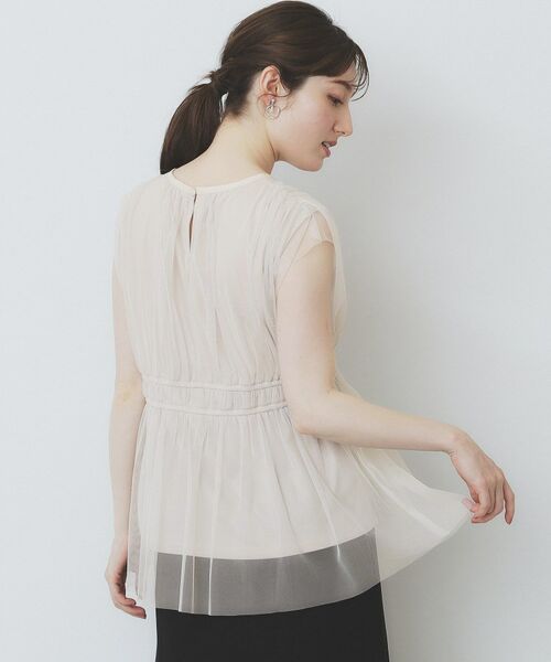 index / インデックス シャツ・ブラウス | チュールレイヤードペプラムブラウス【洗濯機洗い可】 | 詳細9