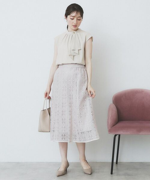 index / インデックス シャツ・ブラウス | アシンメトリーボウタイブラウス【洗濯機洗い可】 | 詳細2