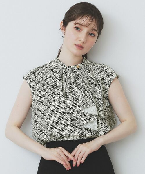 index / インデックス シャツ・ブラウス | アシンメトリーボウタイブラウス【洗濯機洗い可】(アイボリー(104))