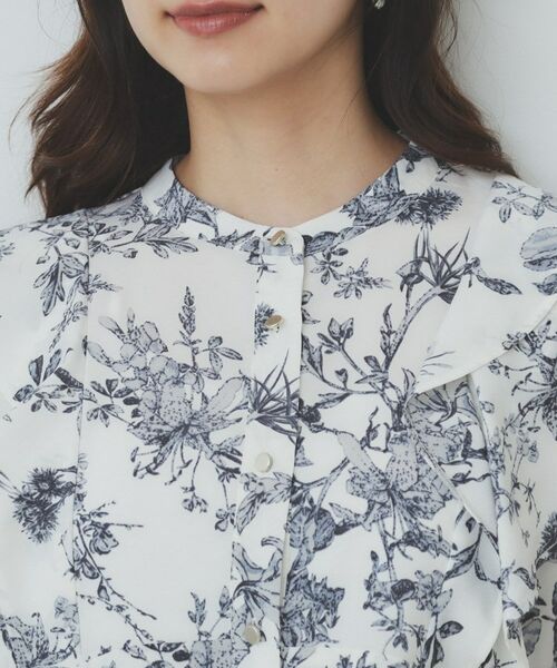 index / インデックス シャツ・ブラウス | ダブルフリルバンドカラーブラウス【洗濯機洗い可/イージーアイロン/防シワ】 | 詳細23