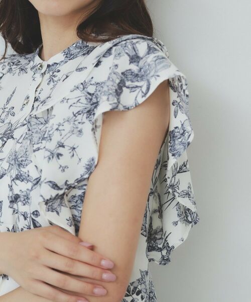 index / インデックス シャツ・ブラウス | ダブルフリルバンドカラーブラウス【洗濯機洗い可/イージーアイロン/防シワ】 | 詳細24