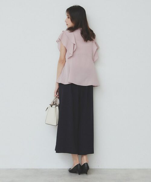 index / インデックス シャツ・ブラウス | ダブルフリルバンドカラーブラウス【洗濯機洗い可/イージーアイロン/防シワ】 | 詳細7