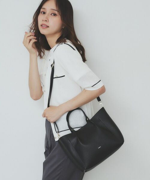 index / インデックス トートバッグ | 【軽量合皮】2WAYミドルサイズトートバッグ(ブラック(019))