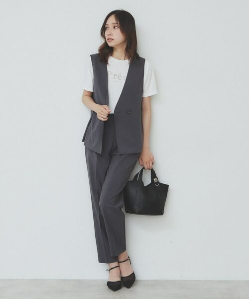 index / インデックス トートバッグ | 【2WAY】フラワーパーツ付き合皮ミドルトートバッグ | 詳細2