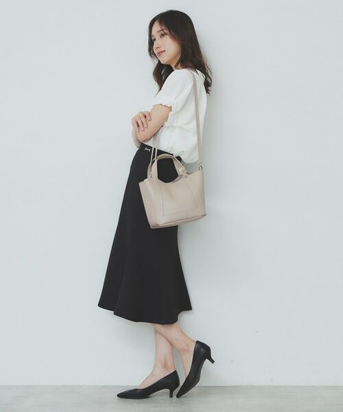 index / インデックス トートバッグ | 【2WAY】フラワーパーツ付き合皮ミドルトートバッグ | 詳細4