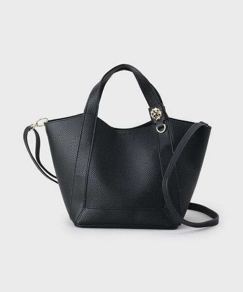 index / インデックス トートバッグ | 【2WAY】フラワーパーツ付き合皮ミドルトートバッグ | 詳細7