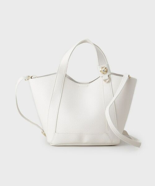 index / インデックス トートバッグ | 【2WAY】フラワーパーツ付き合皮ミドルトートバッグ | 詳細9