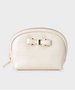 index / インデックス ポーチ | リボンモチーフ付きシェル型ポーチ