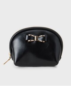 index / インデックス ポーチ | リボンモチーフ付きシェル型ポーチ