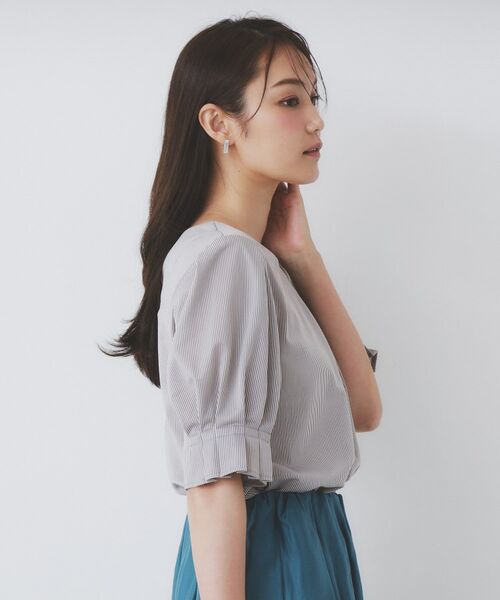 index / インデックス カットソー | ストライプジャージタックスリーブトップス【吸水速乾/洗濯機洗い可】 | 詳細14