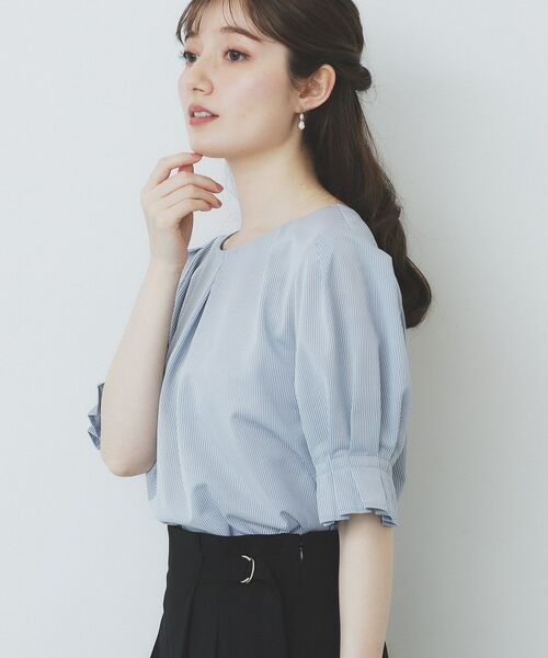 index / インデックス カットソー | ストライプジャージタックスリーブトップス【吸水速乾/洗濯機洗い可】 | 詳細18
