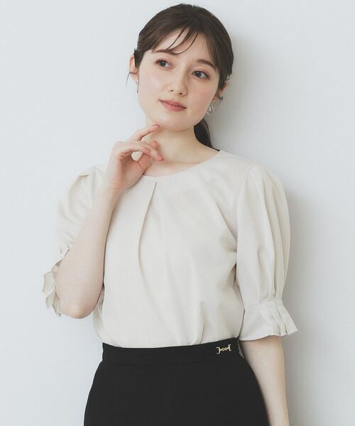 index / インデックス カットソー | ストライプジャージタックスリーブトップス【吸水速乾/洗濯機洗い可】 | 詳細2