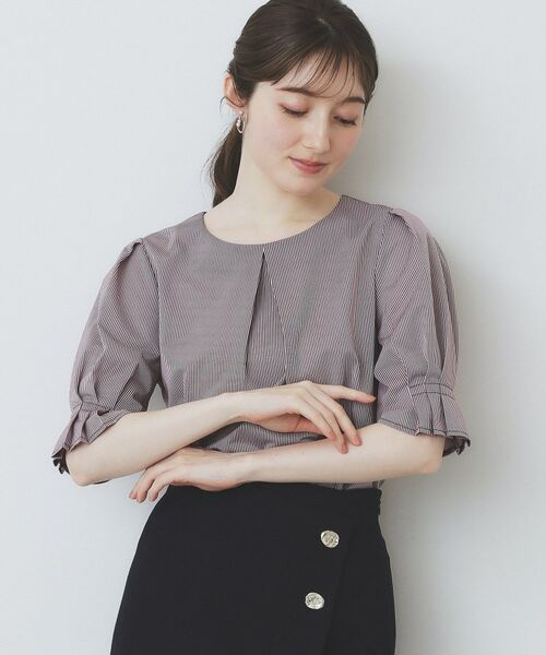 index / インデックス カットソー | ストライプジャージタックスリーブトップス【吸水速乾/洗濯機洗い可】 | 詳細6