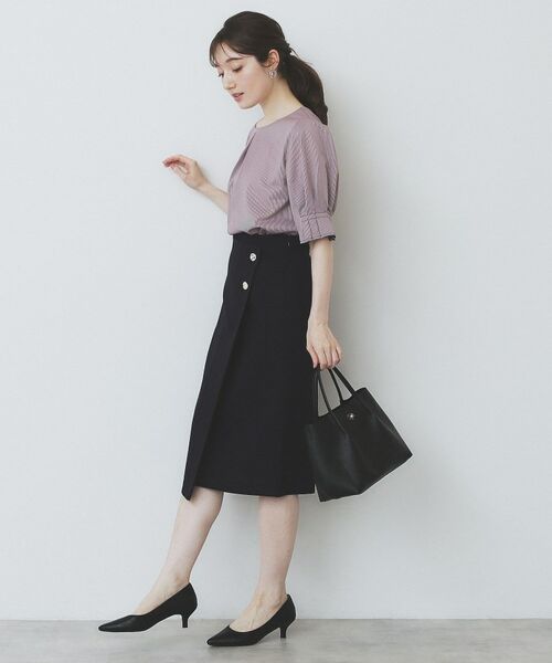 index / インデックス カットソー | ストライプジャージタックスリーブトップス【吸水速乾/洗濯機洗い可】 | 詳細8