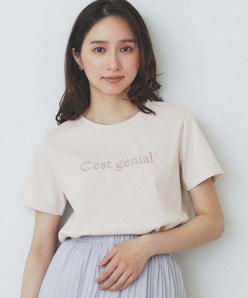 index / インデックス Tシャツ | パール調刺繍ロゴTシャツ【汗ジミ防止/吸水速乾/接触冷感/UVケア/洗濯機洗い可】 | 詳細11