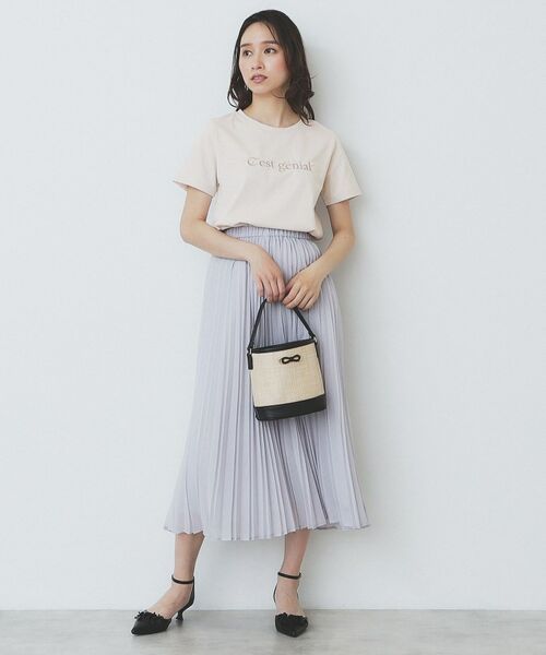 index / インデックス Tシャツ | パール調刺繍ロゴTシャツ【汗ジミ防止/吸水速乾/接触冷感/UVケア/洗濯機洗い可】 | 詳細12