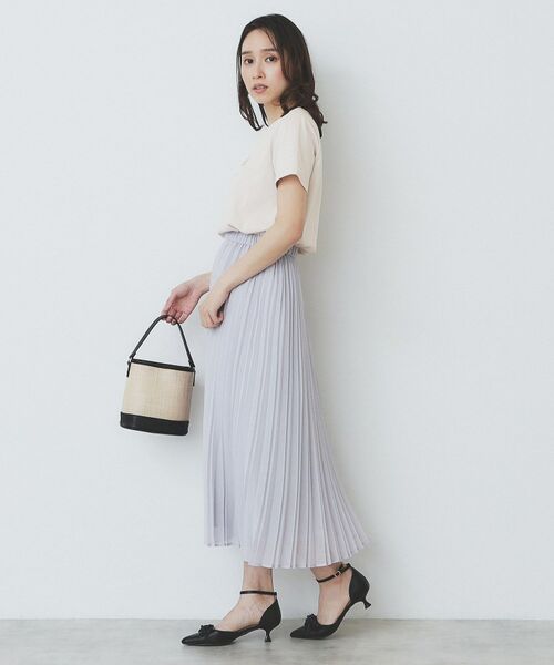 index / インデックス Tシャツ | パール調刺繍ロゴTシャツ【汗ジミ防止/吸水速乾/接触冷感/UVケア/洗濯機洗い可】 | 詳細13