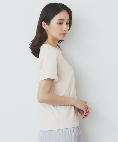index / インデックス Tシャツ | パール調刺繍ロゴTシャツ【汗ジミ防止/吸水速乾/接触冷感/UVケア/洗濯機洗い可】 | 詳細16