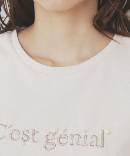 index / インデックス Tシャツ | パール調刺繍ロゴTシャツ【汗ジミ防止/吸水速乾/接触冷感/UVケア/洗濯機洗い可】 | 詳細18