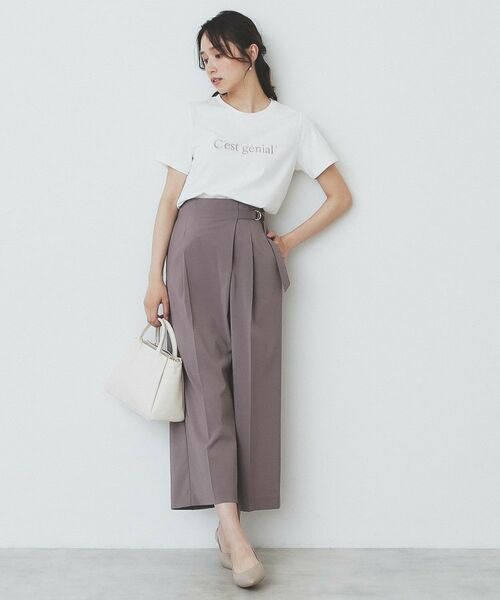 index / インデックス Tシャツ | パール調刺繍ロゴTシャツ【汗ジミ防止/吸水速乾/接触冷感/UVケア/洗濯機洗い可】 | 詳細4