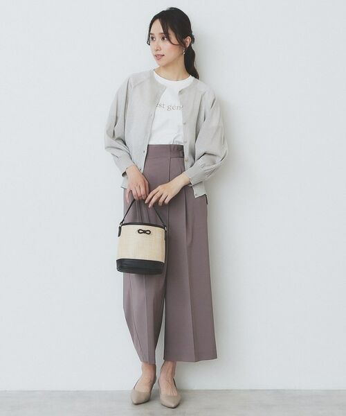 index / インデックス Tシャツ | パール調刺繍ロゴTシャツ【汗ジミ防止/吸水速乾/接触冷感/UVケア/洗濯機洗い可】 | 詳細5