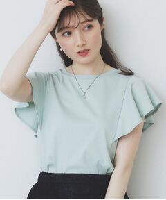 index / インデックス カットソー | 《美人百花掲載/XS-3Lサイズ》フレアスリーブバックシャントップス【接触冷感/UVケア/洗濯機洗い可】