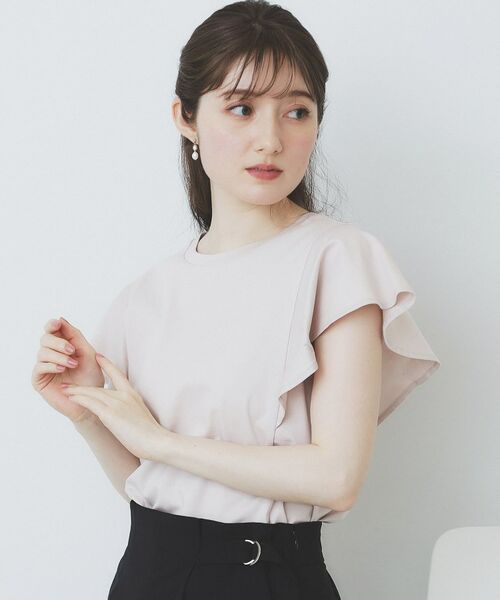 index / インデックス カットソー | 《美人百花掲載/XS-3Lサイズ》フレアスリーブバックシャントップス【接触冷感/UVケア/洗濯機洗い可】 | 詳細12